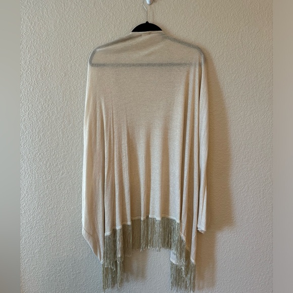 Torrid Plus size gold/ cream fringe shall/ cardigan - Picture 2 of 4